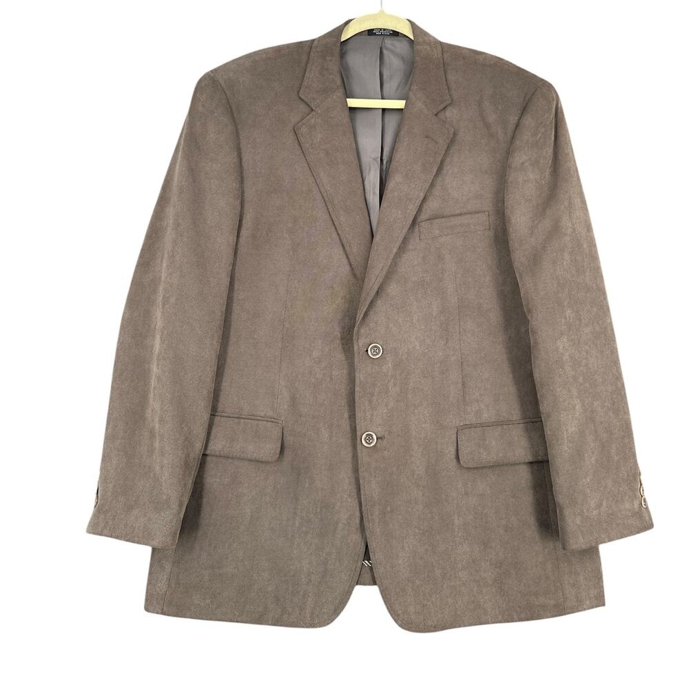 Jones New York Brown Micro Corduroy Notched Lapel Single Breast Blazer Size 44 R